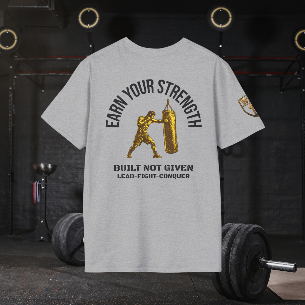 WarDad Boxing Tee "Earn Your Strength" - Training Apparel