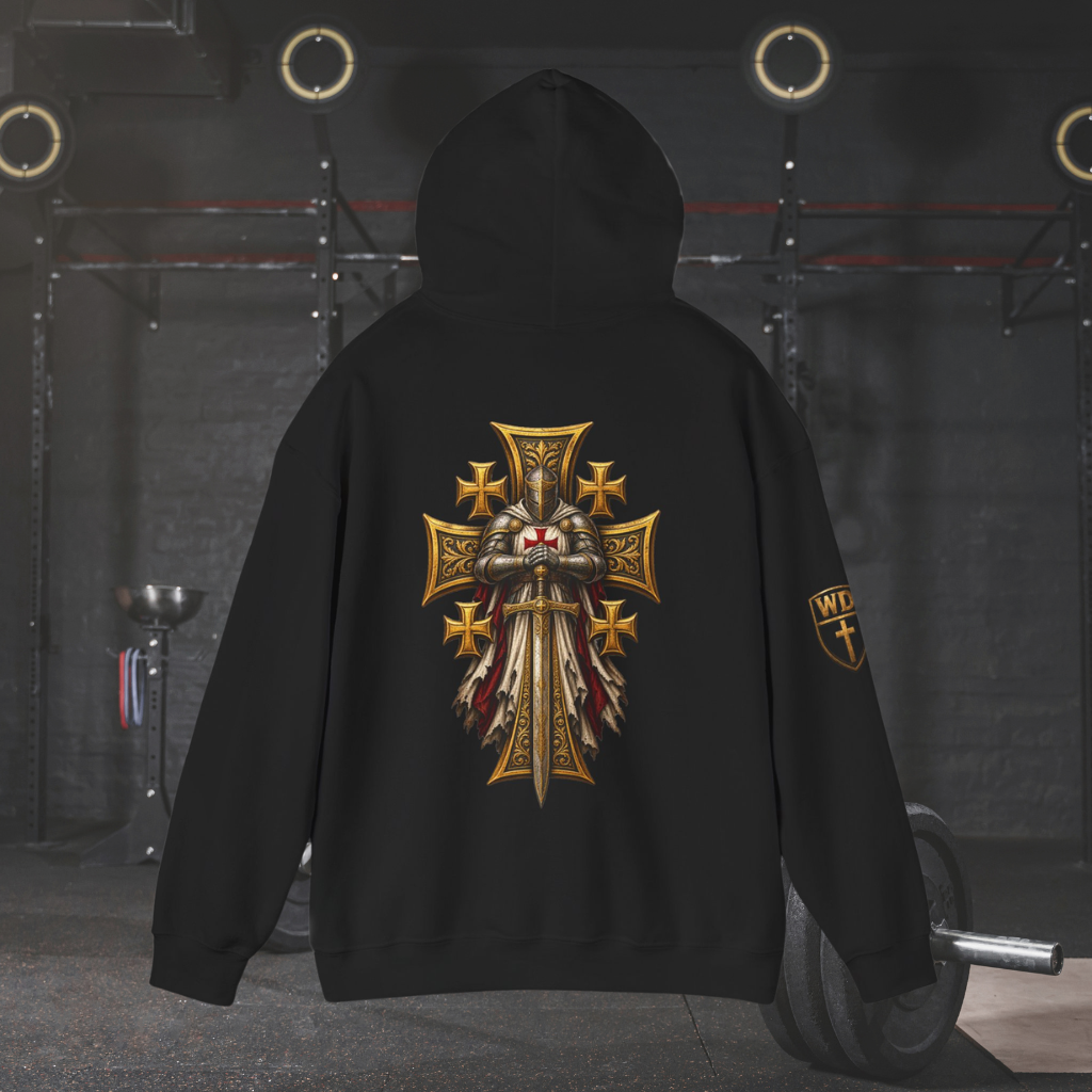WarDad Crusader Knight Hoodie | Stand Firm in Faith