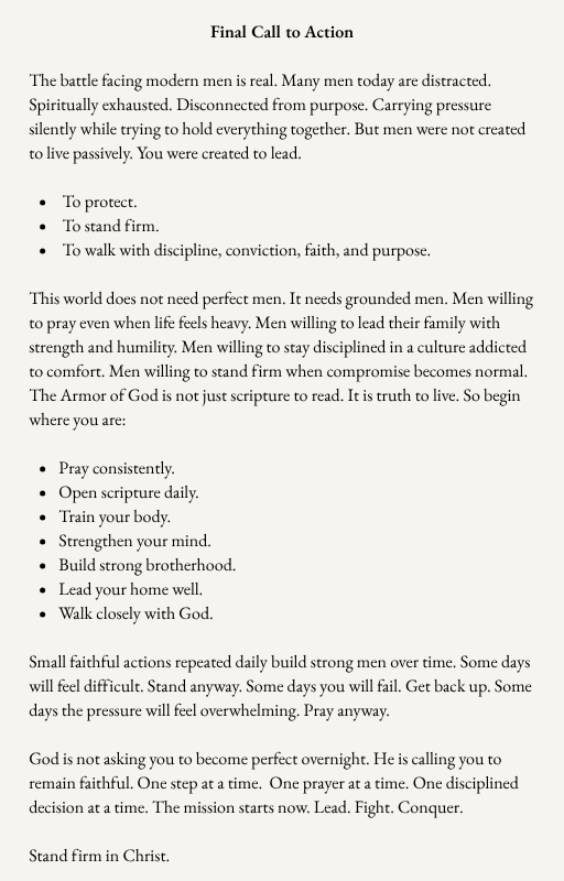 Armor of God: A Quick Guide for Men on a Mission